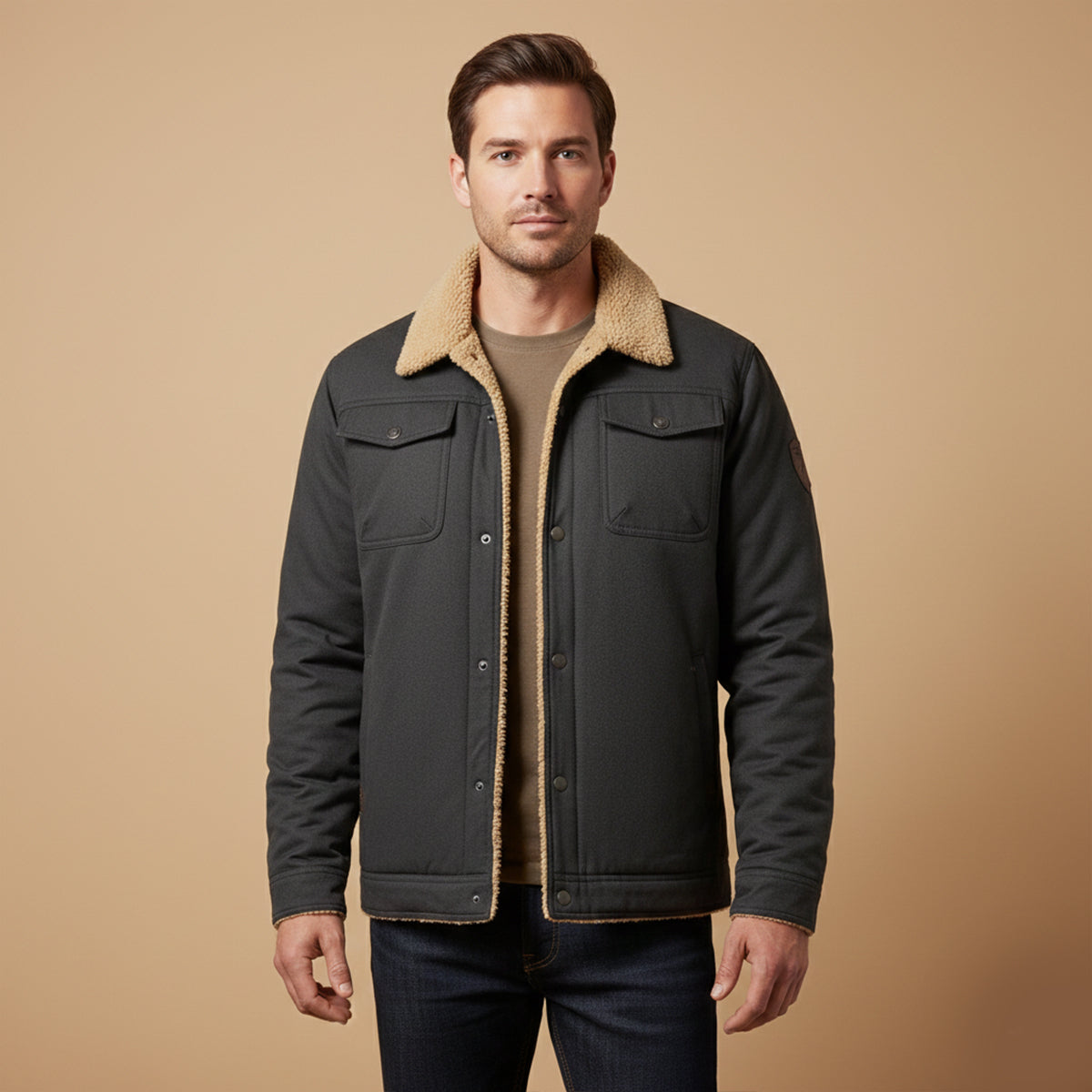 Warm Fleece Lined Winter Coat for Men