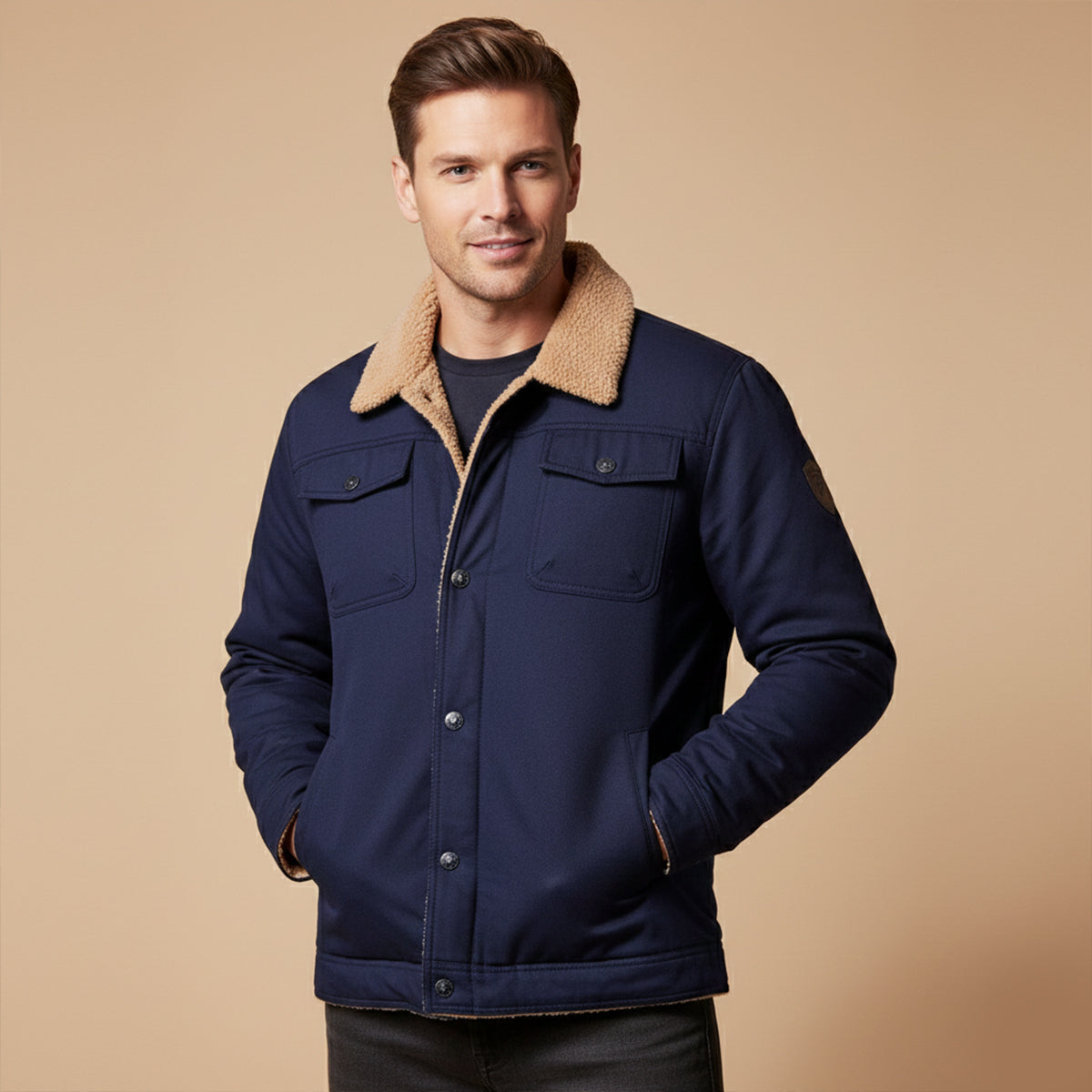 Warm Fleece Lined Winter Coat for Men