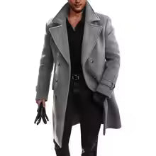 Men's Long Wool Winter Coat – Double Breasted