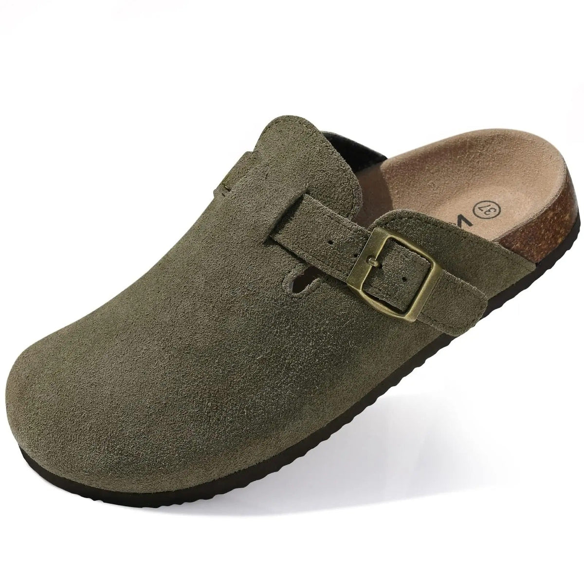 Men's Supportive Cork Clogs – Suede Buckle