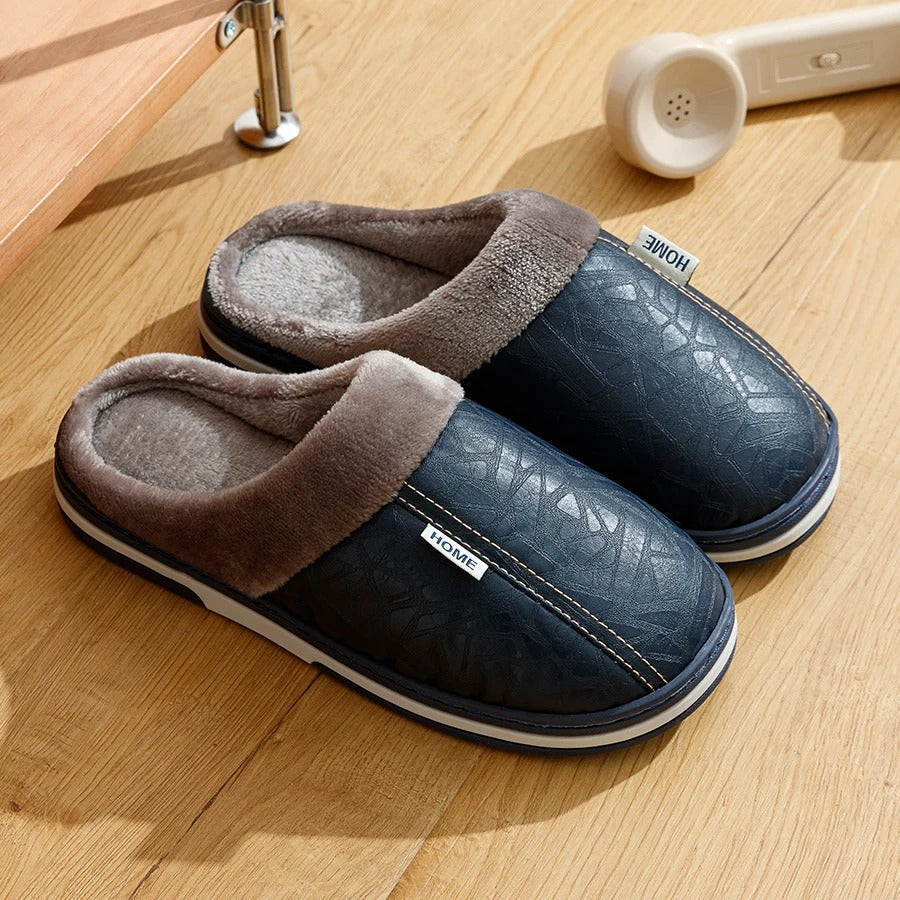 Men's Indoor Slippers – Fleece Lined Slip On