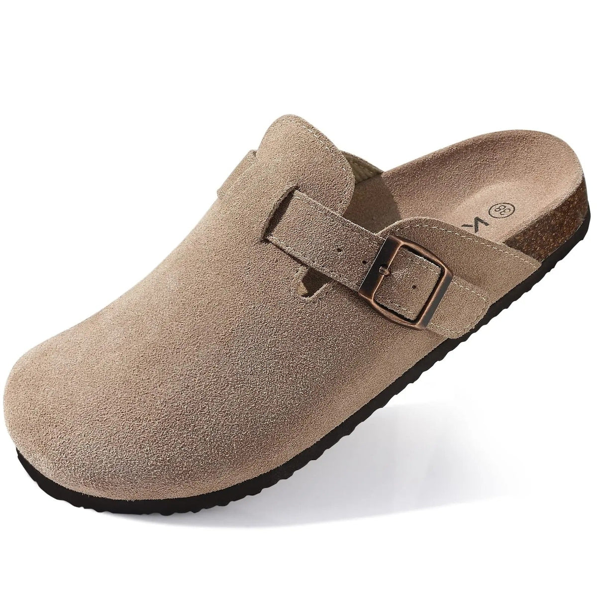 Men's Supportive Cork Clogs – Suede Buckle
