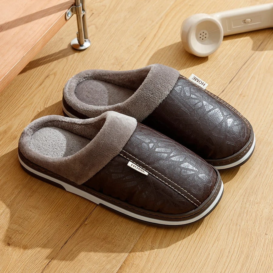Men's Indoor Slippers – Fleece Lined Slip On