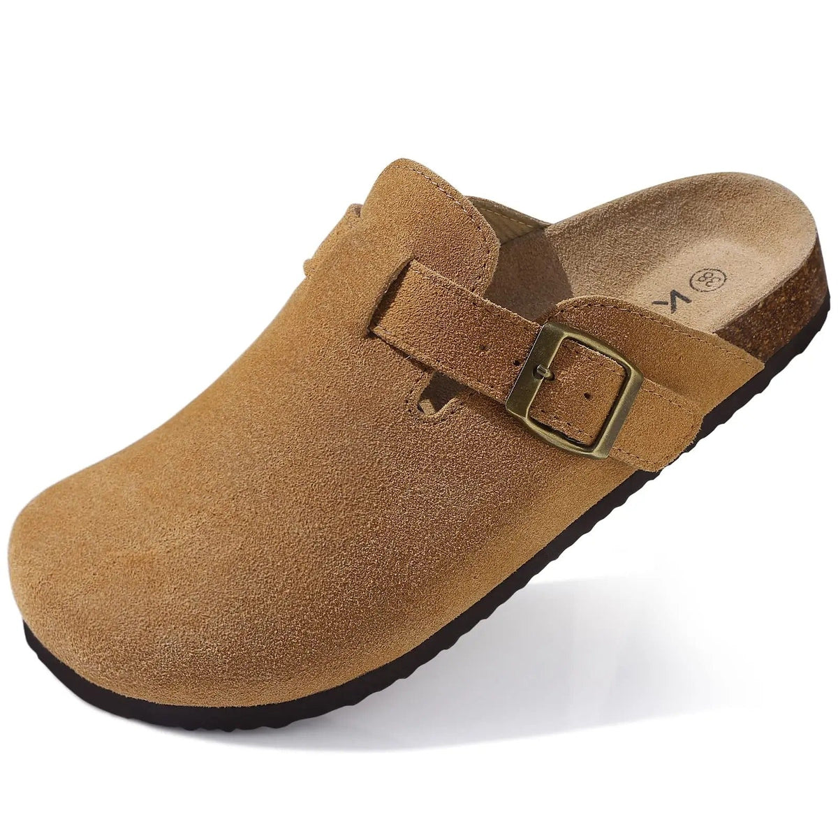 Men's Supportive Cork Clogs – Suede Buckle
