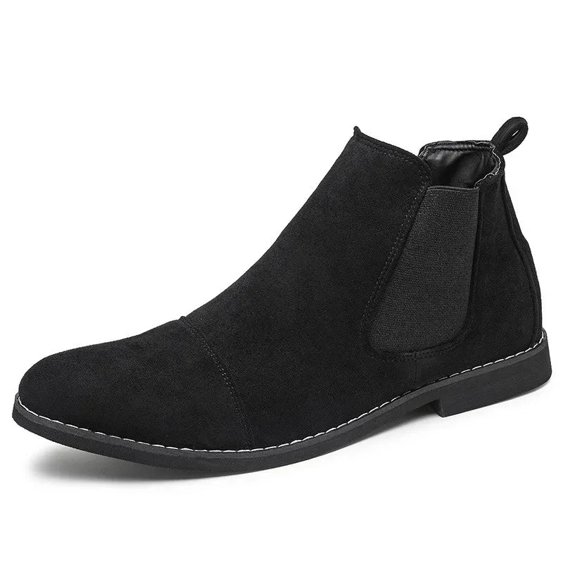 Men's Pull On Suede Boots – Elastic Side