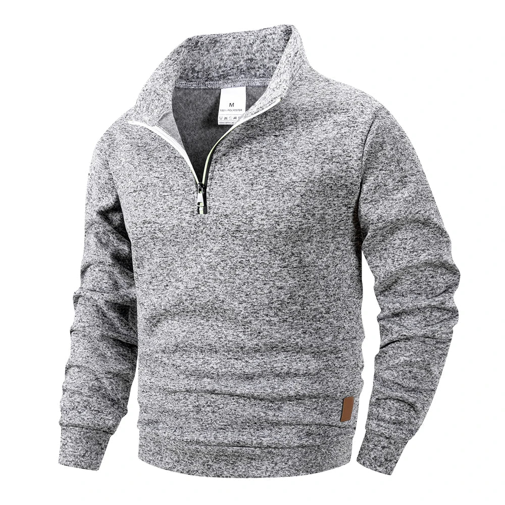Men's Mock Collar Pullover Sweater