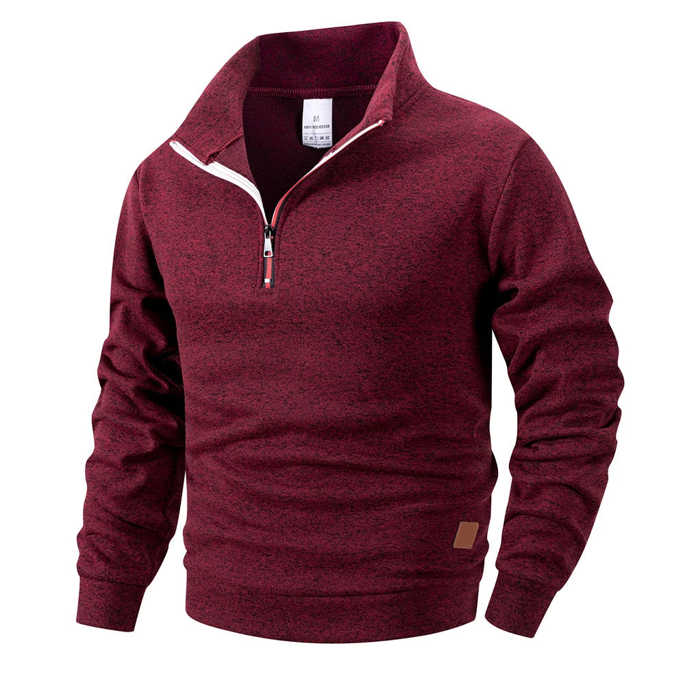Men's Mock Collar Pullover Sweater