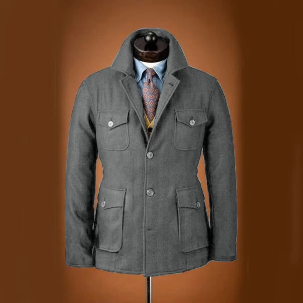 Men's Chore Jacket – Wool Blend Pockets
