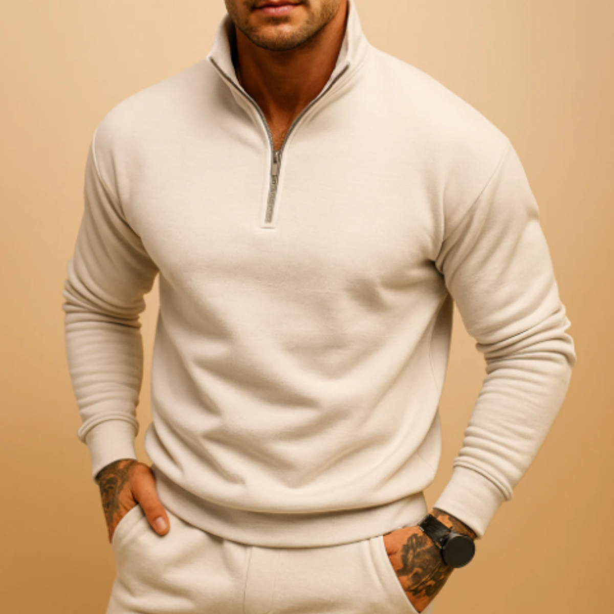 Men’s Half Zip Knitted Sweater