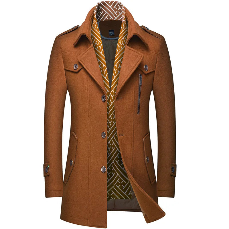 Men's Car Coat – Wool Blend Mid Length